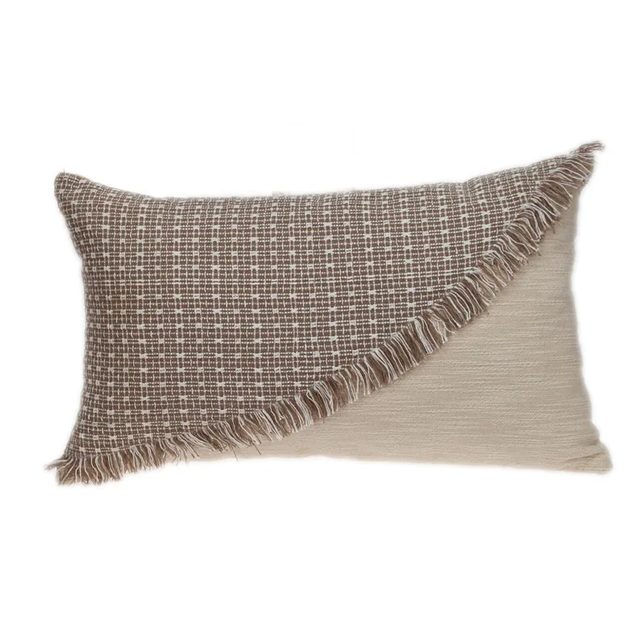 Edge Collections - 24 x 14 x 5 - Beige - Textured Transitional Throw Pillow - 1 Piece